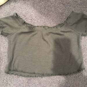 Green crop top